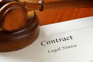 Contract next to a gavel