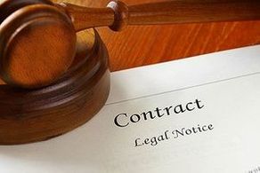 Contract next to a gavel